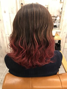 ロア ヘアーコーディネート 三条烏丸店(LoRE hair coordinate) LoRE☆ レッドピンクグラデーション