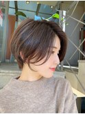 ショート×ハイライト白髪ぼかし×シルキーベージュ[心斎橋]