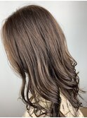 ロング　×　シナモンベージュ　×　ラフウェーブ