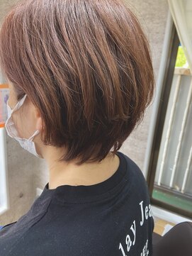 エルド(eld) 【30代 40代】　耳掛けショート×モーブピンク×絶壁解消