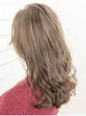 【AUBE HAIR】ライトクリアベージュ_フリンジセミロング