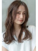 大人かわいい前髪セシルカットココアブラウンフリンジウェーブ