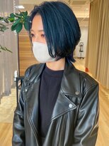 バランス ヘアーアンドアイラッシュ 野田店(balance.)&nbsp;ブルー×レイヤーボブ