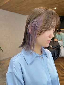 サクラ 岐阜(SAKURA) 切りっぱなしボブ インナーカラー インナーラベンダー