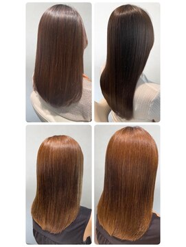 美容室フルール ★縮毛矯正ロング♪コスメストレート髪質改善ココアベージュ