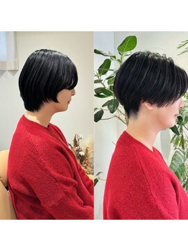 エアー(Air) ナチュラルボブ×大人ショートボブ×ウェーブ 20代30代40代京都