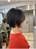 大人ショート　20代ショート　ハンサム　レイヤーショート