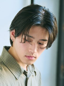 エルマーク 梅田(L-MARK) センターパートニュアンスパーマ韓国カルマパーマコンマヘア