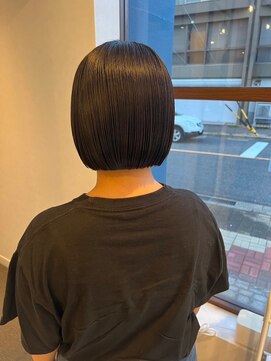 レターバイノベル(letter by novel) 大人ボブ大人ショートボブミニボブ前髪なしオリーブグレージュ