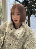 ブリーチなしダブルカラー/切りっぱなしボブ/髪質改善