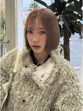 バルス(BLS) ブリーチなしダブルカラー/切りっぱなしボブ/髪質改善