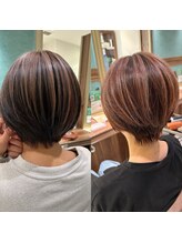 【ショートヘア】との相性も抜群白髪どこいった？と思えるくらいの仕上がりに