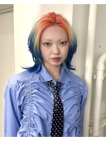 レイヤーカットケアブリーチハイトーン裾デザインダブルカラー