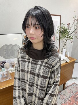 ヘアー アイス カンナ(HAIR ICI Canna) 20代30代髪質改善カラーグレージュセミロングウルフカット