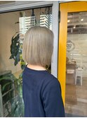 透明感シルキーベージュ丸み小顔ハニボブ大人可愛い20代30代