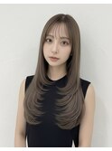 韓国ヘア☆レイヤーカットグレージュくびれヘア