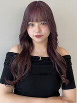 ソラ 広尾店(SORA)&nbsp;ロングヘア/ピンクパープル/顔周りカット