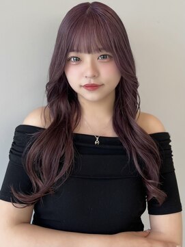 ソラ 広尾店(SORA) ロングヘア/ピンクパープル/顔周りカット