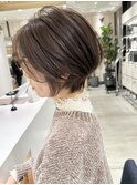 大人かわいいミセスショート　丸みショート耳かけ