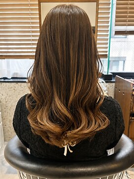 ヘアリゾート粋 トゥジュ 池袋東口店(tujuh) 艶髪ロング/レイヤーカット/ブラウン/ウェーブ