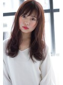 大人可愛いロングエアリーカールの外ハネデジタルパーマロング