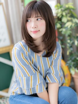 カバーヘア イヴ 戸頭店(COVER HAIR EVE) 斜めバングアッシュブラック内巻きワンカールc5戸頭20代30代40代