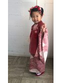 七五三 飾り 面 日本髪風 ヘアアレンジ