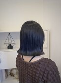 地毛風ブルーブラックボブ