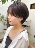 丸みショート/マッシュショート/ショートボブ/耳掛けショート