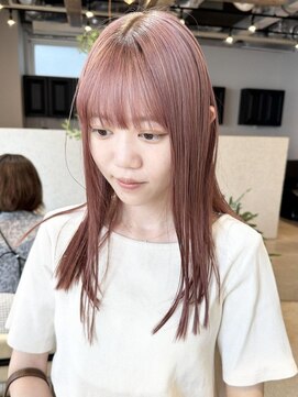 ディッセンバー 神宮前(December) ピンクベージュ/ベージュ/ピンク/ハイトーンカラー/前髪