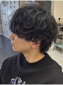 波巻きスパイラルパーマウルフカットツイストパーマメンズパーマ
