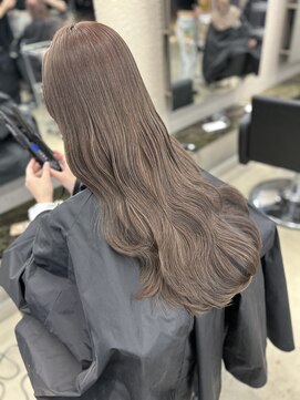 ペレ 栄店(PELE) デザインカラー/レイヤーカット/ウェットヘア/オリーブベージュ