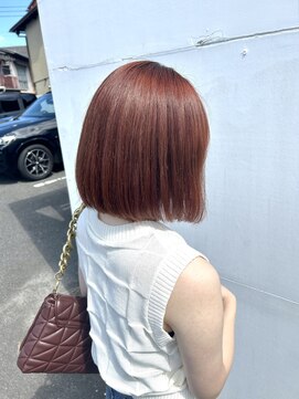 マドンナ ヘアー(madonna hair.) 切りっぱなしボブ/オレンジカラー