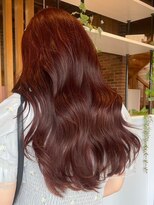 アグ ヘアー ダリア 喜多方店(Agu hair dahlia) 《大人気☆》艶髪×ボルドーブラウン×ゆったりカール♪