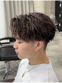 フェザーショートパーマ/メンズ/刈り上げ/眉毛/ツイスト