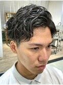 波巻きスパイラルパーマ/ビジネスショート/ツイストスパイラル