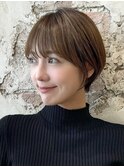 〔岩田莉奈〕うる艶カラー30代40代50代丸みショートひし形新宿