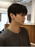 【センターパート×メンズショート】