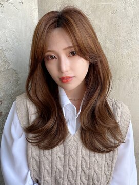 アフロート エル 錦糸町(AFLOAT L) 結んでもかわいいくびれセミロング × ミルクティーベージュ