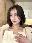結べる長さのボブ/韓国風レイヤーカット/顔周りカット/前髪銀座