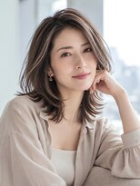 ヘアー ミッション 心斎橋店(hair Mission)&nbsp;白髪ぼかし/ハイライト/大人女性/グレイカラー/顔まわりカット