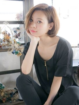 リリアン 表参道(relian) ☆ヌーディーベージュで透明感を。。☆ナチュラルボブ♪