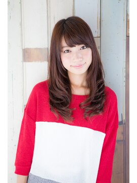 アボヘアー(Abo hair) 赤み消しカラー無造作 ボリュームカール セミディ 暗めカラー