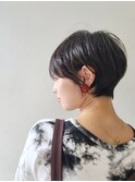 暗めカラーマロンベージュ×マッシュショート 野村恵子