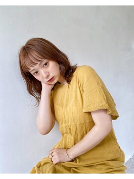 シエカ(CIECA.) 【CIECA.】オレンジベージュ×ミディアムボブ