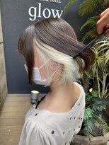 グロー(glow)&nbsp;インナーカラー/イヤリングカラー/インナーカラーボブ/ホワイト