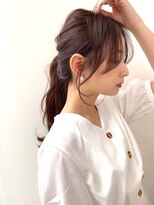 顔周りカット　フェイスレイヤー　ブラウンカラー　透明感