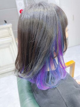 デイズ(days) インナーカラーに紫、ブルーのユニコーンカラー