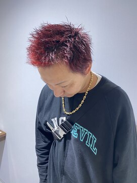 ルシードスタイルレーヴ(LUCIDO STYLE REVE) メンズカット/赤髪/ベリーショート