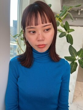 ガリカ 大名(Gallica) 【恒吉佐央理】ワイドバングにぱつっとミディアムのこなれヘア